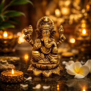 Divine Brass Ganesha Idol