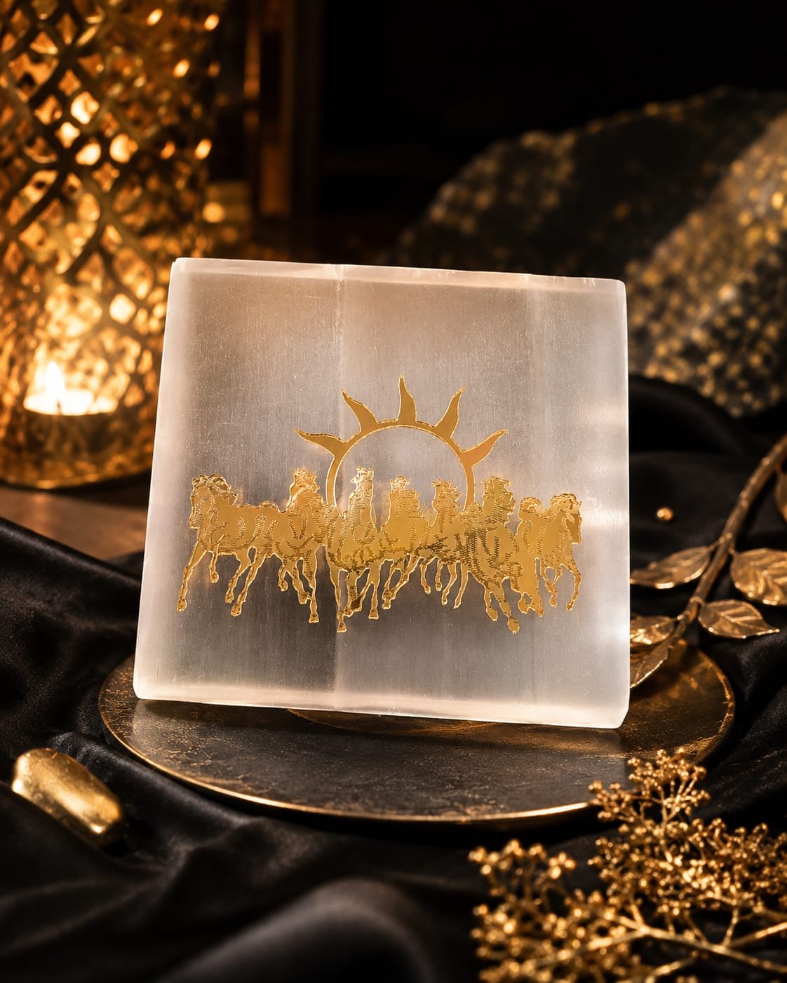 Surya Rath Selenite Crystal Plate
