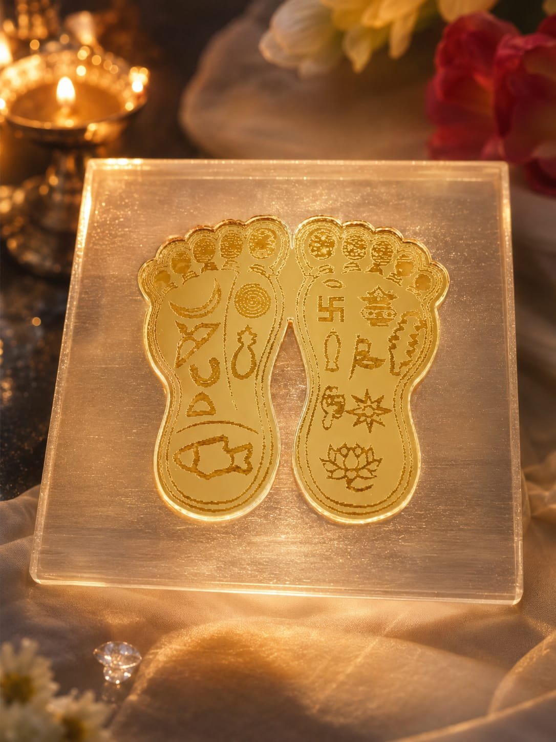 Divine Charan Paduka Selenite Plate