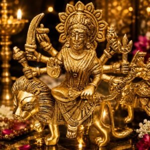 Handcrafted Brass Maa Durga Idol on Lion