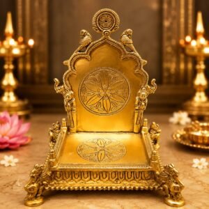 Royal Peacock Brass Singhasan